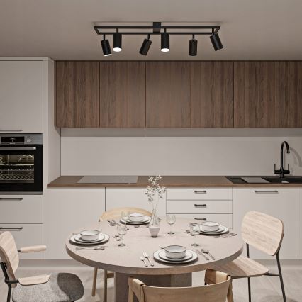 Virziena gaismeklis 6xGU10/30W/230V melns