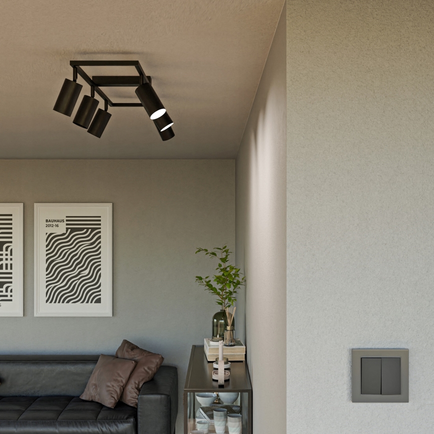 Virziena gaismeklis 6xGU10/30W/230V melns