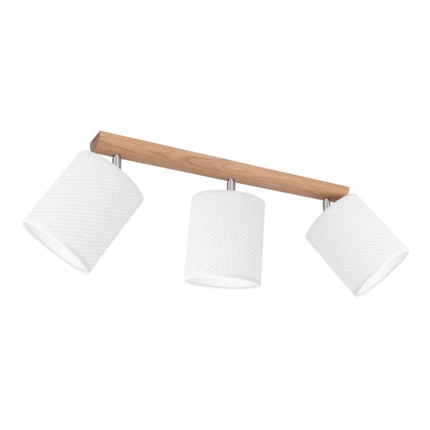 Virziena gaismeklis BENITA 3xE27/25W/230V balts/ozols