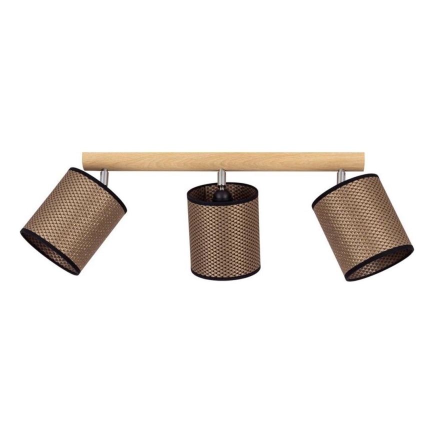 Virziena gaismeklis BENITA 3xE27/25W/230V brūns/ozols