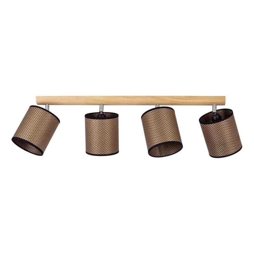 Virziena gaismeklis BENITA 4xE27/25W/230V brūns/ozols