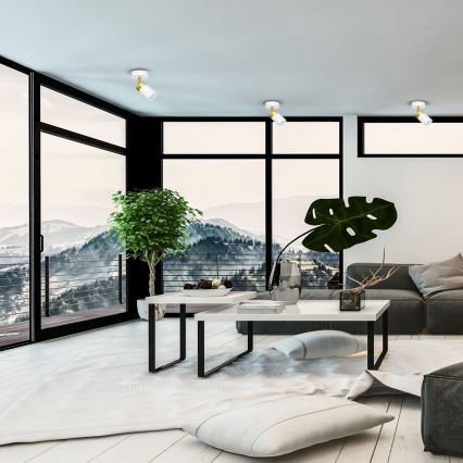 Virziena gaismeklis JOKER 1xGU10/25W/230V balts/zelts