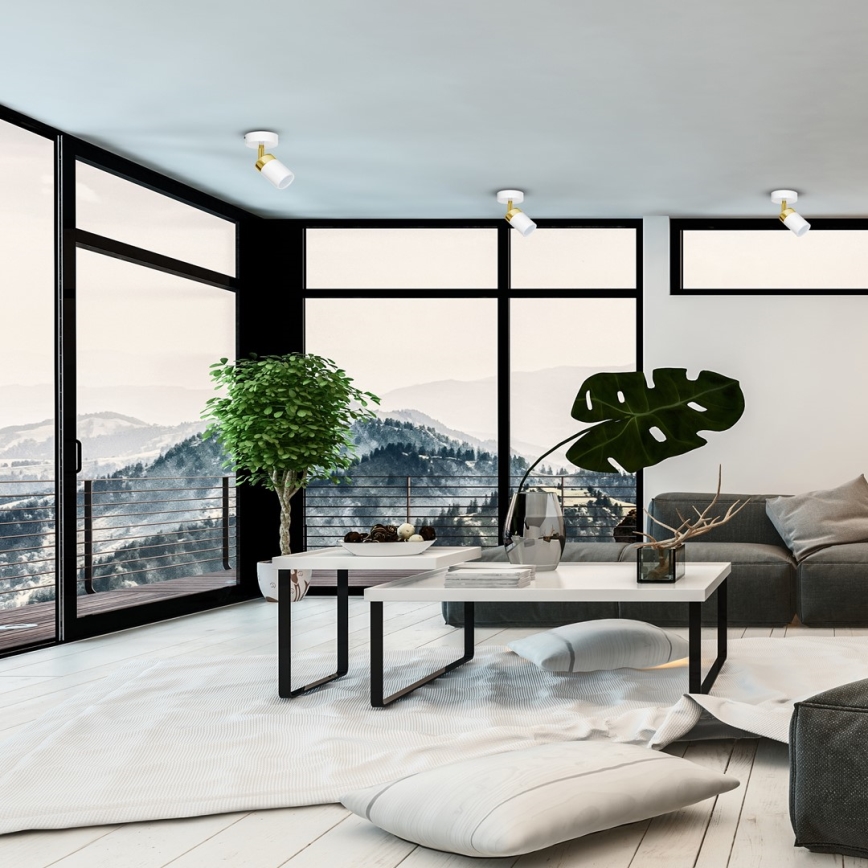 Virziena gaismeklis JOKER 1xGU10/25W/230V balts/zelts