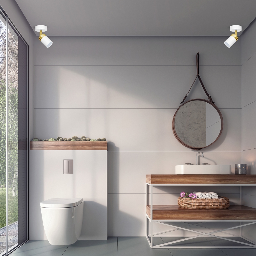 Virziena gaismeklis JOKER 1xGU10/25W/230V balts/zelts