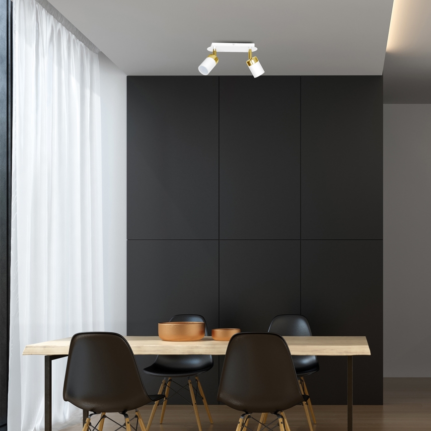 Virziena gaismeklis JOKER 2xGU10/25W/230V balts/zeltains