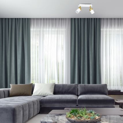 Virziena gaismeklis JOKER 2xGU10/25W/230V balts/zeltains