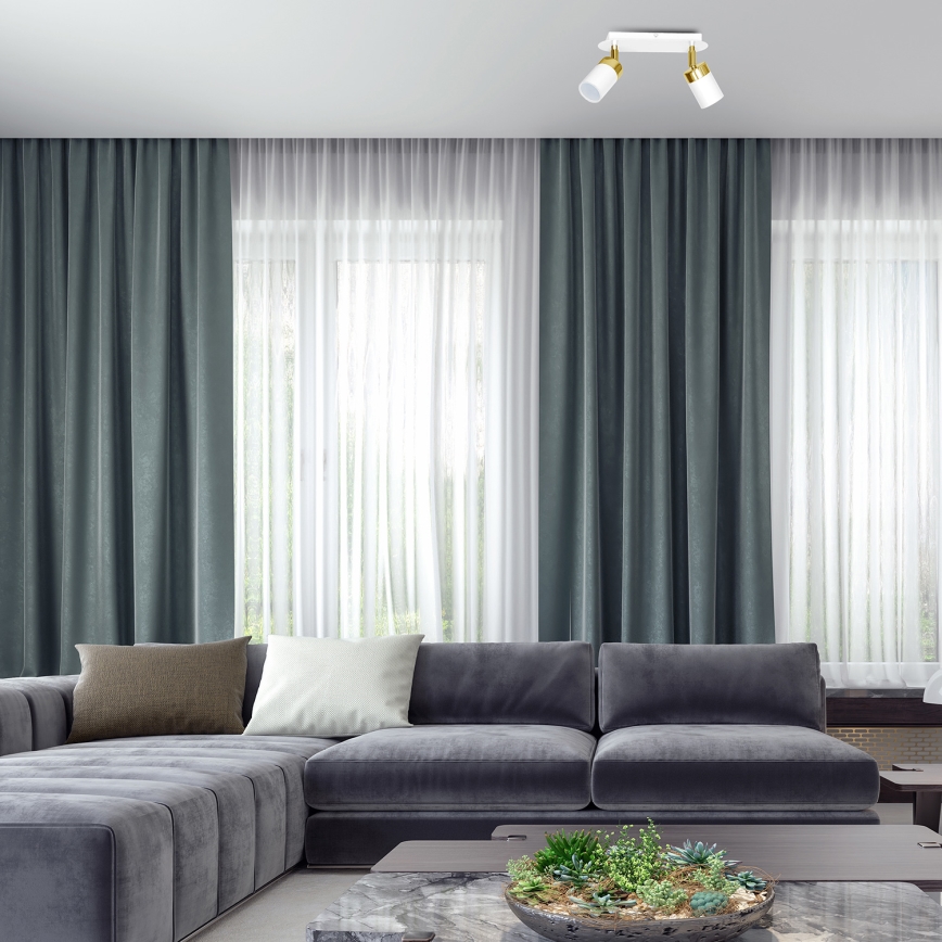 Virziena gaismeklis JOKER 2xGU10/25W/230V balts/zeltains