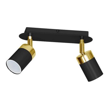 Virziena gaismeklis JOKER 2xGU10/25W/230V melns/zelts