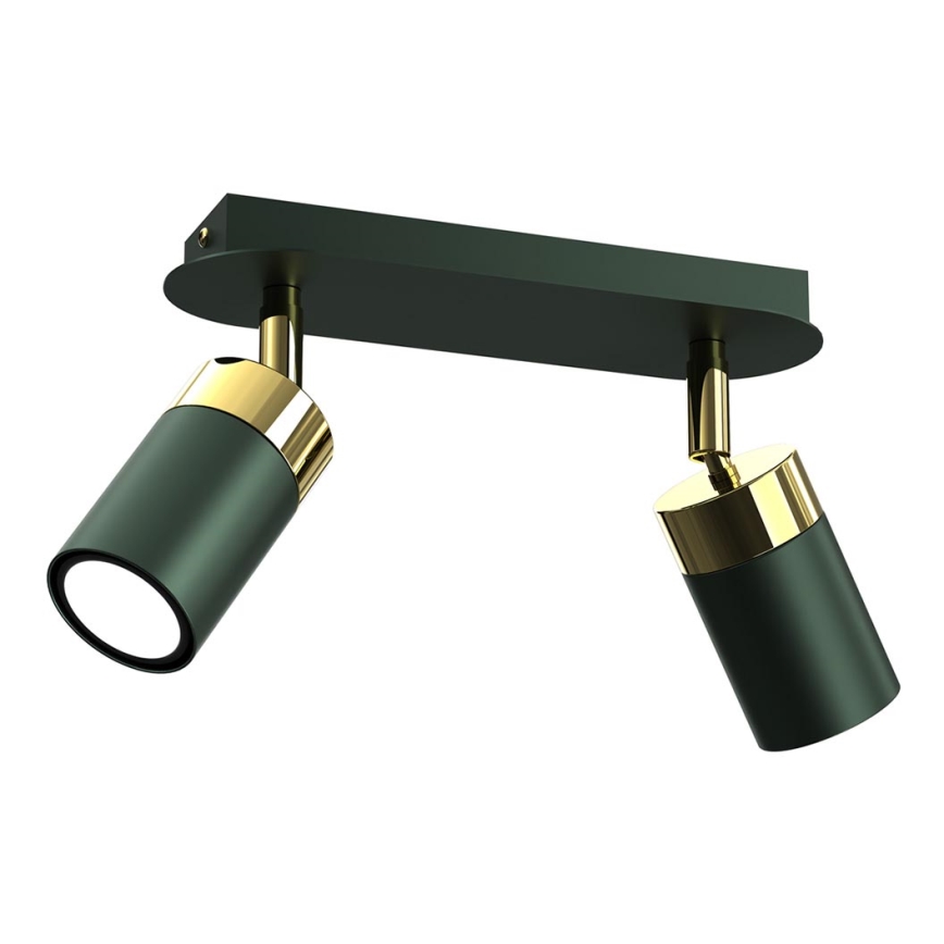 Virziena gaismeklis JOKER 2xGU10/25W/230V zaļš/zeltains