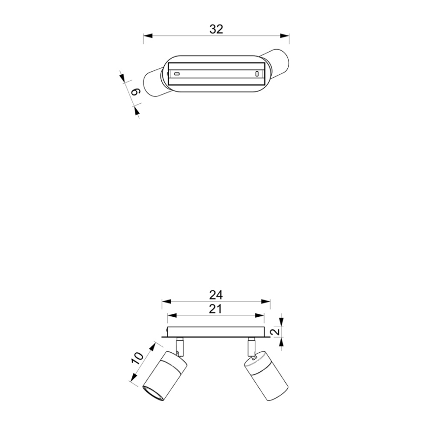 Virziena gaismeklis JOKER 2xGU10/25W/230V zaļš/zeltains
