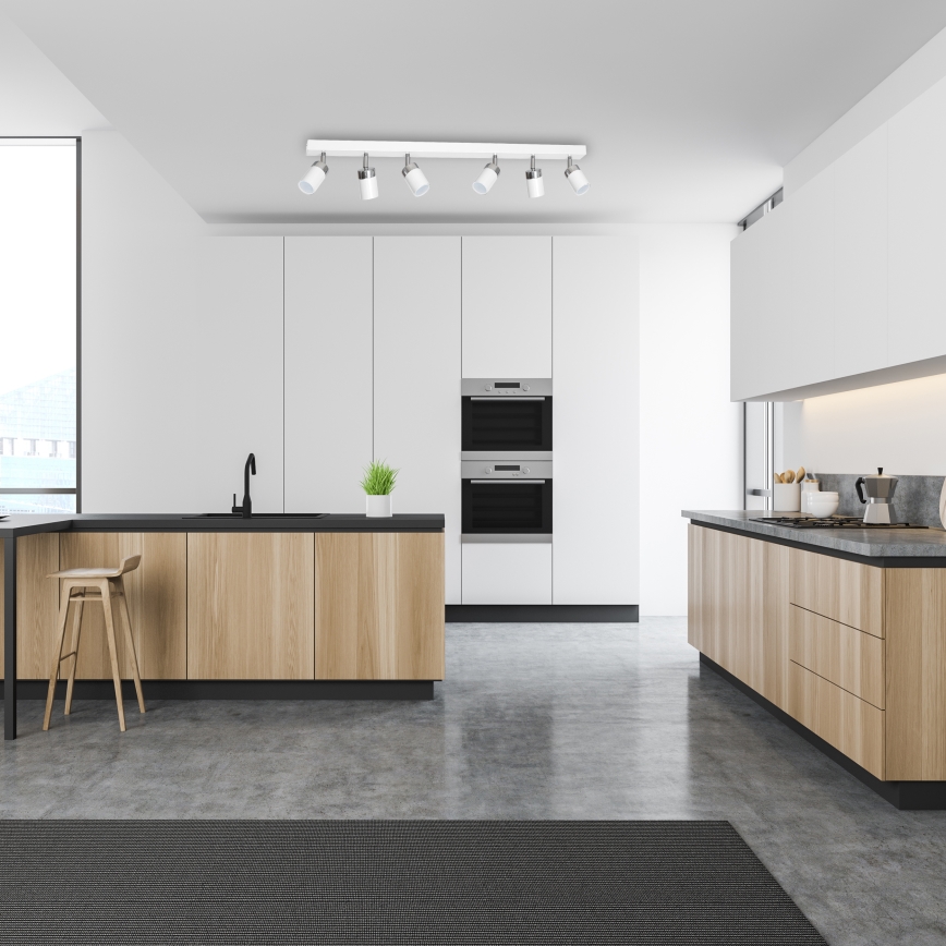 Virziena gaismeklis JOKER 6xGU10/25W/230V balts/spīdīgs hroms