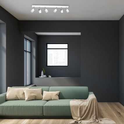 Virziena gaismeklis JOKER 6xGU10/25W/230V balts/spīdīgs hroms