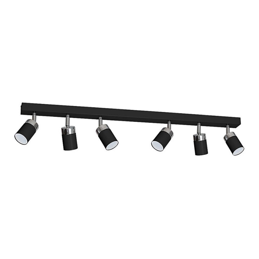 Virziena gaismeklis JOKER 6xGU10/25W/230V melns/spīdīgs hroms