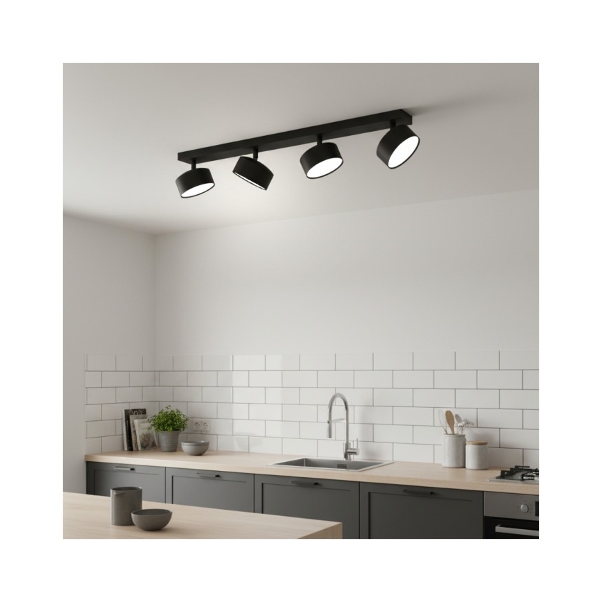 Virziena gaismeklis LUNVIGO 4xGX53/35W/230V melns