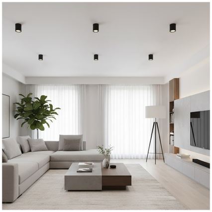 Virziena gaismeklis OH12 1xGX53/35W/230V 9,6 cm melns