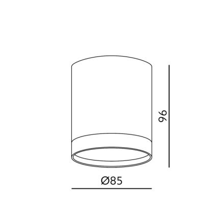 Virziena gaismeklis OH12 1xGX53/35W/230V 9,6 cm melns