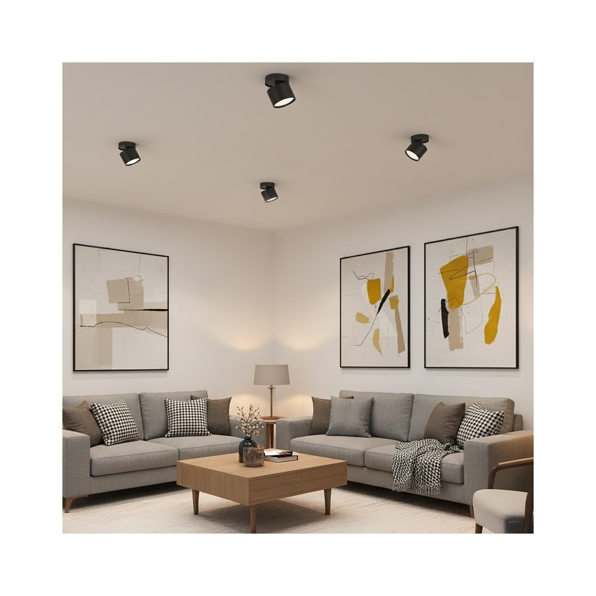 Virziena gaismeklis OH12F 1xGX53/35W/230V 8,5 cm melns