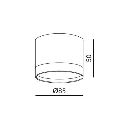 Virziena gaismeklis OH12S, 1x GX53/35W/230V, 5 cm, melns