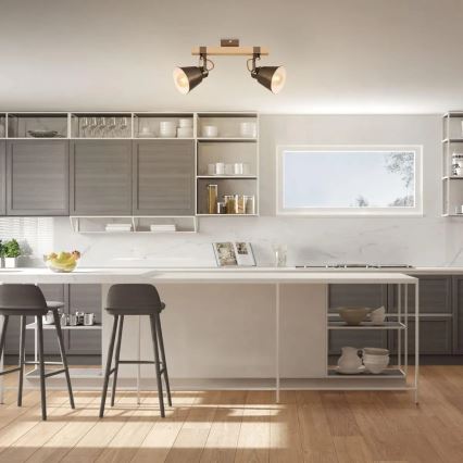 Virziena gaismeklis RETRO 2xE27/40W/230V brūns