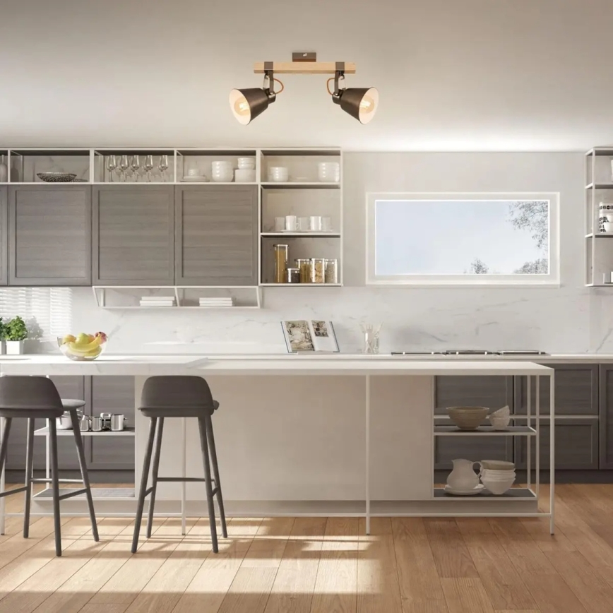 Virziena gaismeklis RETRO 2xE27/40W/230V brūns