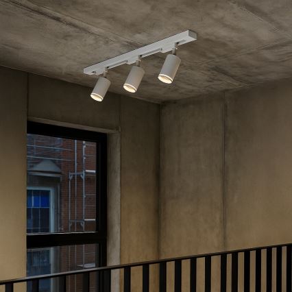 Virziena gaismeklis sliežu sistēmai PIPE 3xGU10/10W/230V, balts