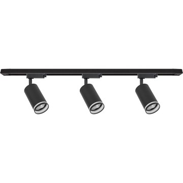 Virziena gaismeklis sliežu sistēmai PIPE 3xGU10/10W/230V, melns