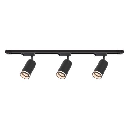 Virziena gaismeklis sliežu sistēmai PIPE 3xGU10/10W/230V, melns