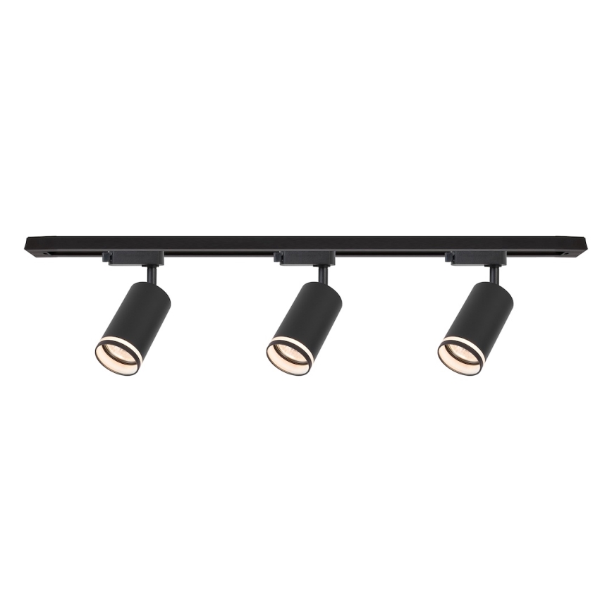 Virziena gaismeklis sliežu sistēmai PIPE 3xGU10/10W/230V, melns