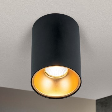 Virziena gaismeklis STARLIGHT 1xGU10/50W/230V melns/zelts