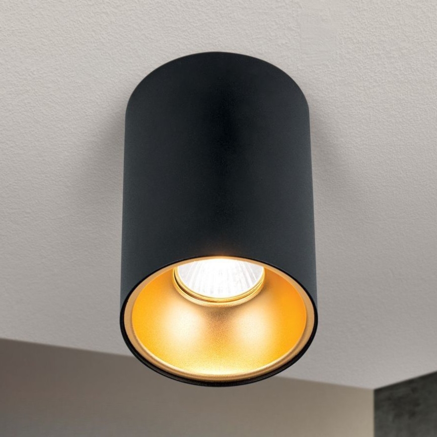 Virziena gaismeklis STARLIGHT 1xGU10/50W/230V melns/zelts