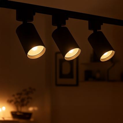 Virziena gaismeklis TIGER 1-fāzes sliedes sistēmai 1xGU10/10W/230V, melns