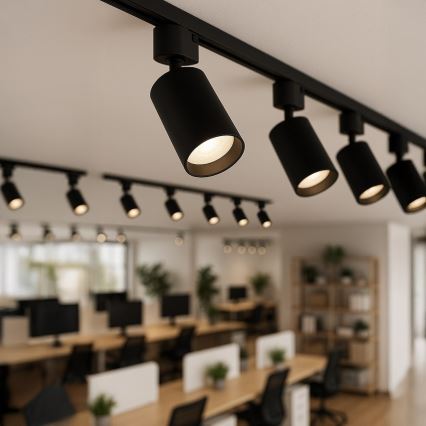 Virziena gaismeklis TIGER 1-fāzes sliedes sistēmai 1xGU10/10W/230V, melns