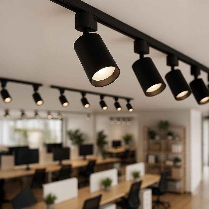 Virziena gaismeklis TIGER 1-fāzes sliedes sistēmai 1xGU10/10W/230V, melns