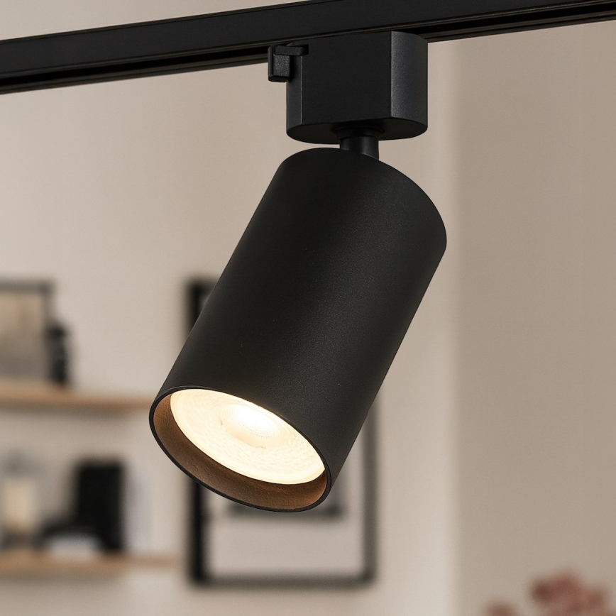 Virziena gaismeklis TIGER 1-fāzes sliedes sistēmai 1xGU10/10W/230V, melns