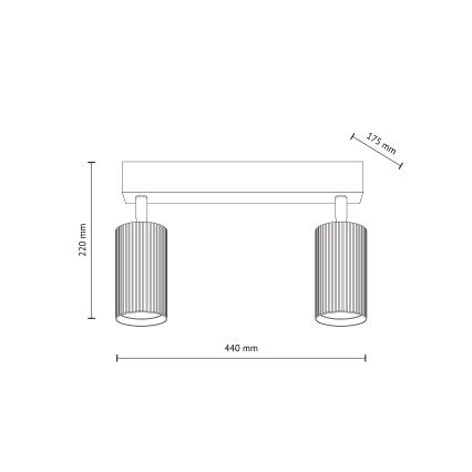 Virziena gaismeklis TUNE 2xGU10/10W/230V melns/brūns