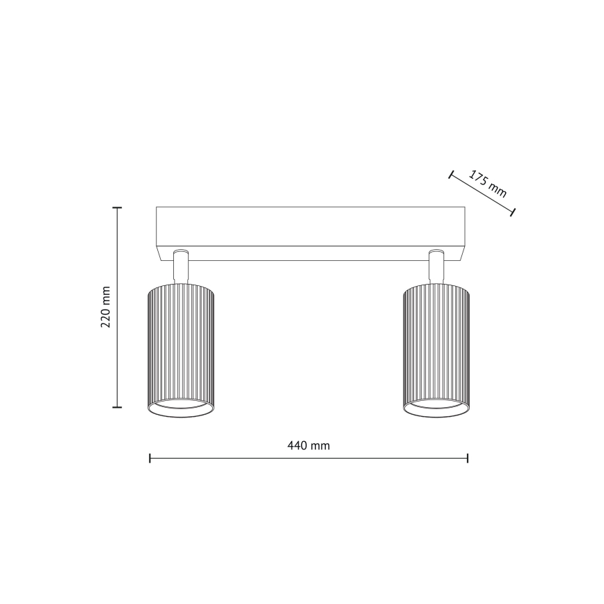 Virziena gaismeklis TUNE 2xGU10/10W/230V melns/brūns