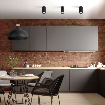 Virziena gaismeklis TUNE S 1xGU10/10W/230V 10 cm melns