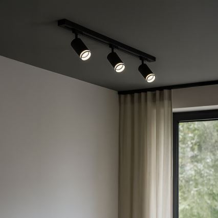 Virziena gaismeklis vienfāzes sliedes sistēmai PIPE 1xGU10/10W/230V melns