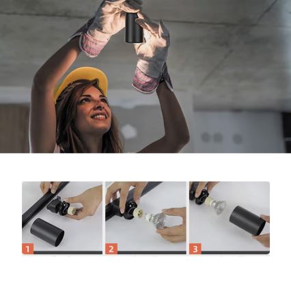 Virziena gaismeklis vienfāzes sliežu sistēmai 1xGU10/10W/230V, balts