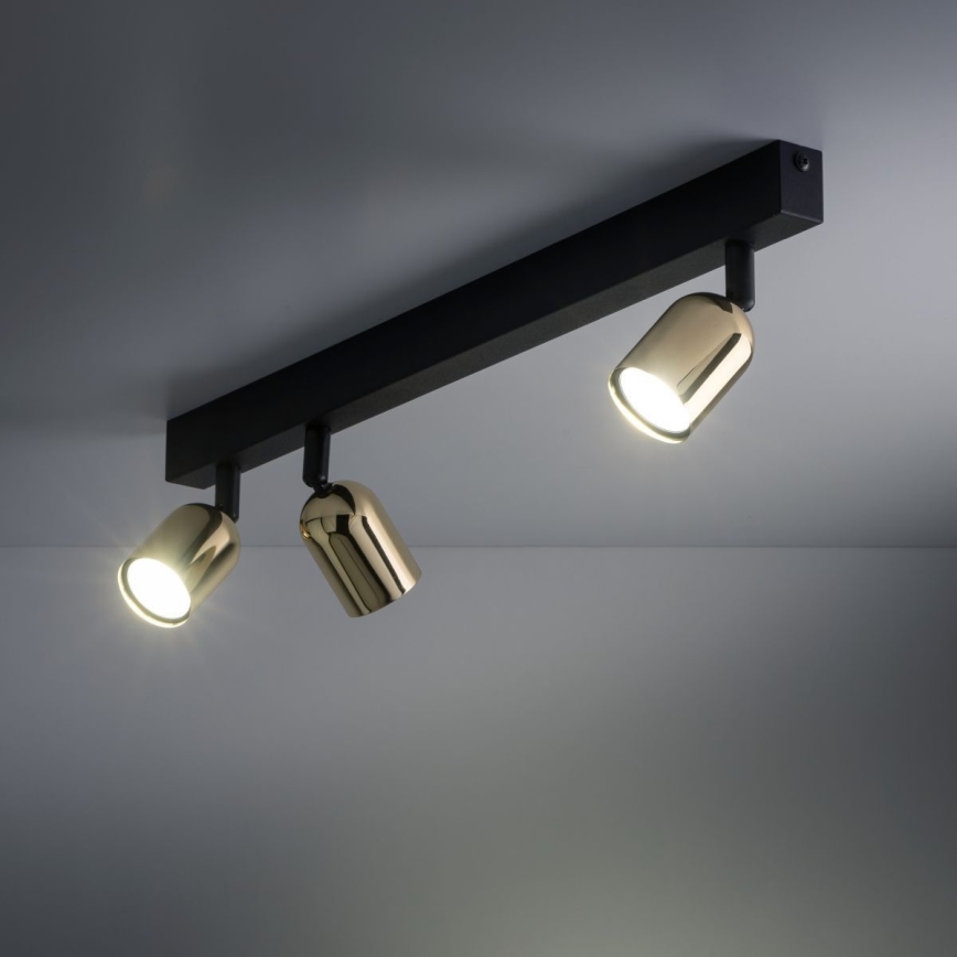 Virziena lampa TOP 3xGU10/10W/230V melna/zelta