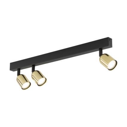 Virziena lampa TOP 3xGU10/10W/230V melna/zelta