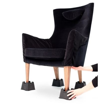 Vitility - komplekts 4 gab. gultas pacēlāji 7 cm, melni