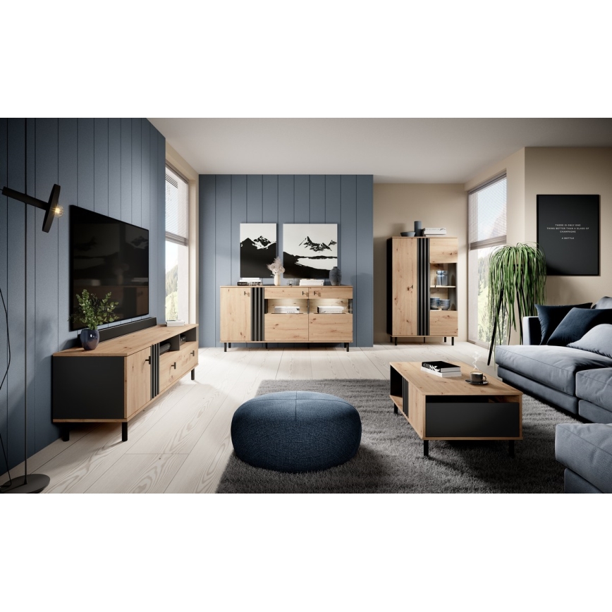 Vitrīna BADIA ozols/antracīts