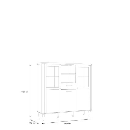 Vitrīna VIRO brūna/bēša