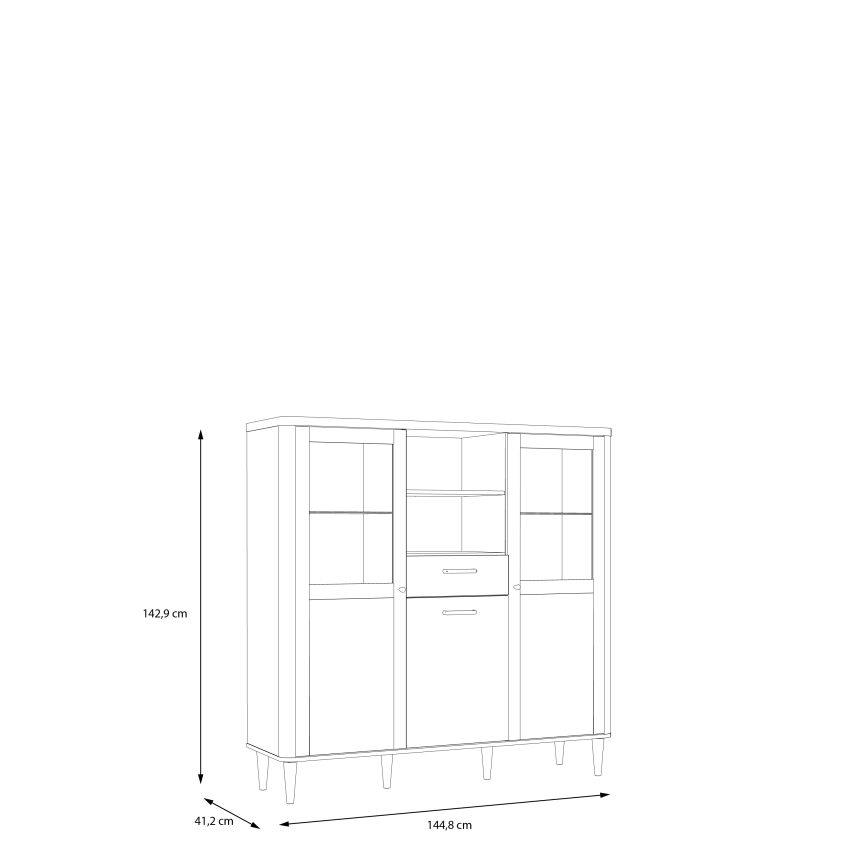 Vitrīna VIRO brūna/bēša