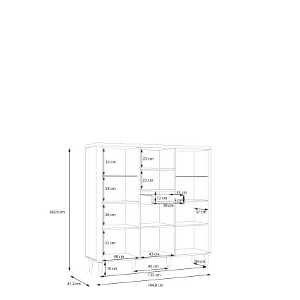 Vitrīna VIRO brūna/bēša