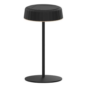 VIVIEN LED galda lampa ar regulējamu spilgtumu, saules uzlādi LED/3W/5V 2700K 1600 mAh IP54 melna