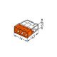 WAGO 2273-203 - Sadales kastes spailes COMPACT 3x2,5 450V oranža