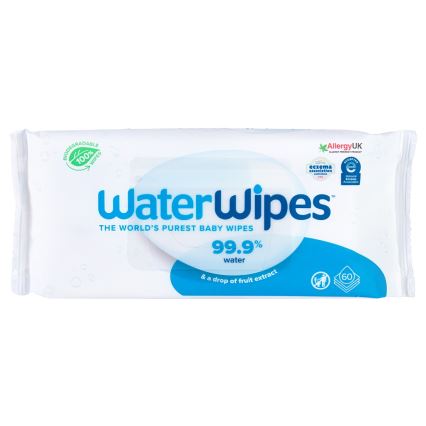 WaterWipes - KOMPLEKTS 9x Mitrās salvetes bez plastmasas 60 gab. (540 pcs)