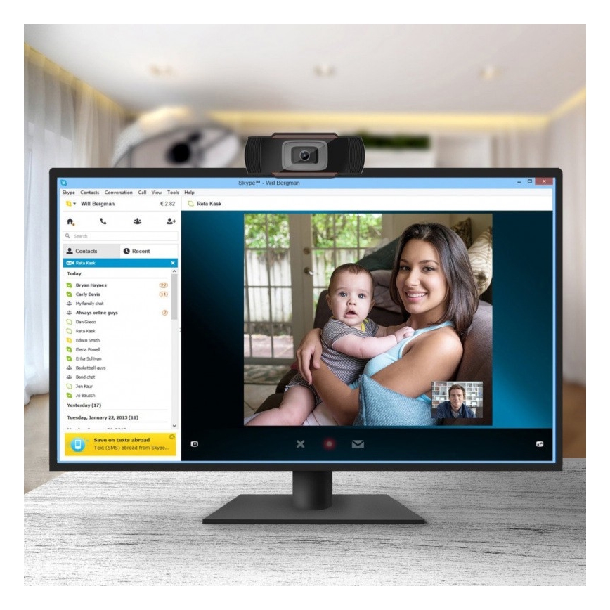 Web kamera 1080P ar mikrofonu